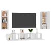 vidaXL 5-tlg. TV-Schrank-Set Wei&szlig; Holzwerkstoff