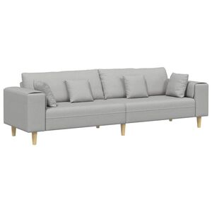 vidaXL Sofa mit Kissen Wolkengrau 250 x 77 x 76 cm Stoff