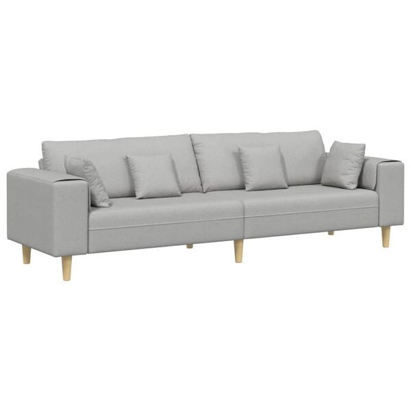 Stoffsofa mit Kissen Wolken-Grau 208 cm Stoff