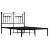 vidaXL Bettgestell mit Kopfteil Metall Schwarz 135x190 cm