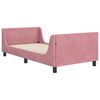 vidaXL Kinderbettgestell mit Kopfteil Rosa 90 x 200 cm Samt
