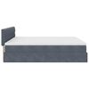 vidaXL Ottoman-Bett mit Matratzen Dunkelgrau 160x200 cm Samt