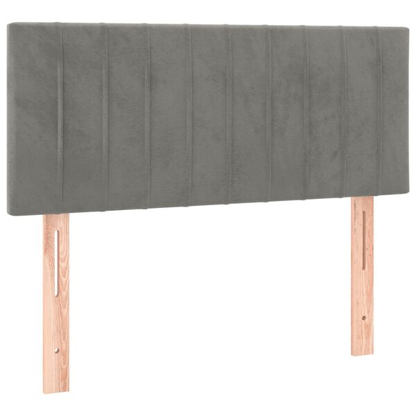 vidaXL LED Kopfteil Hellgrau 90x5x78/88 cm Samt
