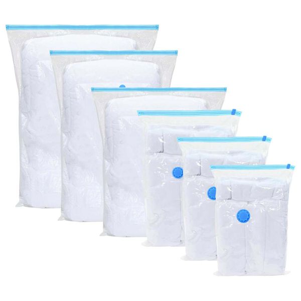 vidaXL Aufbewahrungstaschen 5 pcs Transparent und Blau 60 x 40 cm