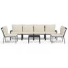 vidaXL 7-tlg. Garten-Lounge-Set mit Sandfarbigen Kissen Stahl