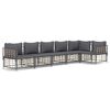 vidaXL 6-tlg. Garten-Lounge-Set mit Kissen Anthrazit Poly Rattan