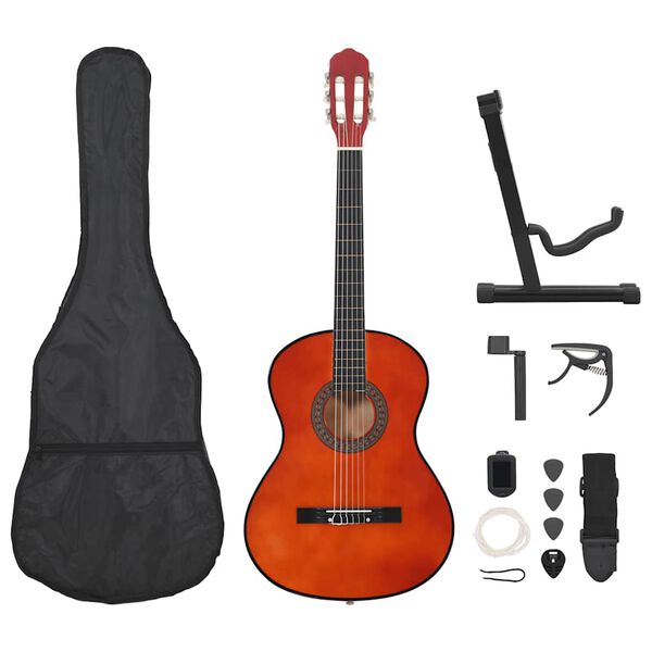 vidaXL 12.-tlg. Klassische Gitarre Set f&uuml;r Anf&auml;nger 4/4 39"