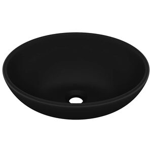 vidaXL Luxuri&ouml;ses Ovales Waschbecken Matt Schwarz 40x33 cm Keramik