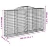 vidaXL Gabionen mit Hochbogen 30 Stk 300x50x160/180cm Verzinktes Eisen