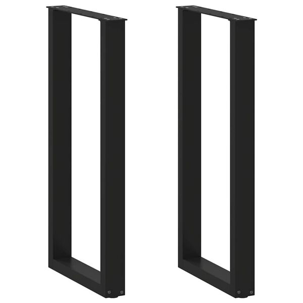 vidaXL Bartischbeine U-Form 2 Stk. Schwarz 40x(100-101) cm Stahl