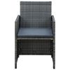 vidaXL 4-tlg. Garten-Lounge-Set mit Auflagen Poly Rattan Grau