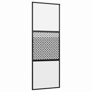 vidaXL Glast&uuml;r Schwarz 90 x 2 x 205 cm Aluminium