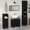 vidaXL Badezimmerm&ouml;bel-Set Wandmontiert 3 pcs Schwarz Eichen-Optik
