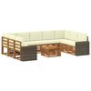 vidaXL Sofagarnituren 10 pcs Natur und Creme Massivholz Akazie
