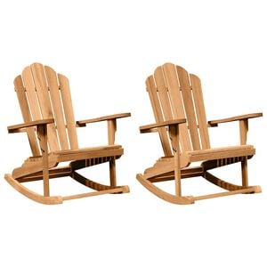 vidaXL Adirondack-Schaukelstuhl 2 stk. Braun Massivholz Teak
