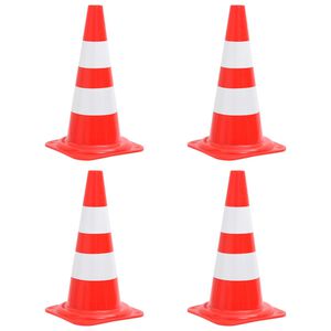 vidaXL Reflektierende Leitkegel 4 Stk. Rot und Weiß 50 cm