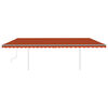 vidaXL Markise Manuell Einziehbar mit Pfosten 6x3,5 m Orange & Braun