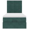 vidaXL Ottoman-Bett mit Matratzen & LEDs Dunkelgr&uuml;n 90x200 cm Samt