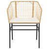 vidaXL 5-tlg. Garten-Essgruppe mit Kissen Braun Poly Rattan Glas
