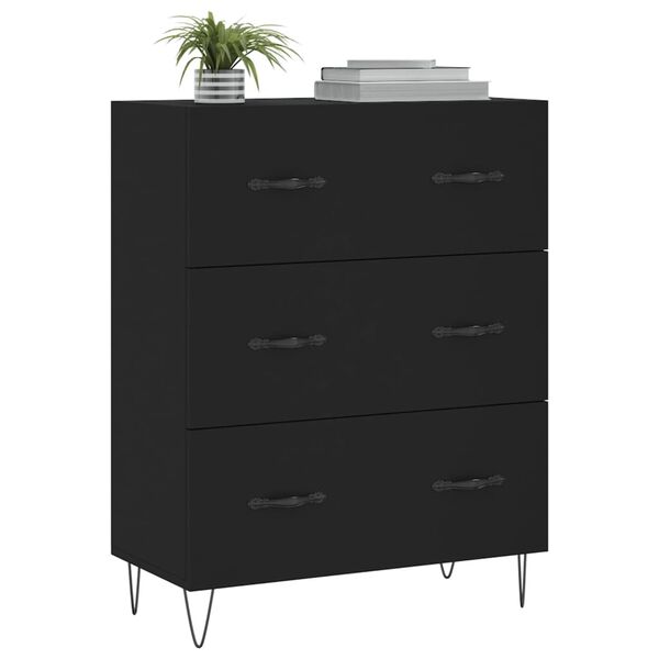 vidaXL Sideboard Schwarz 69,5x34x90 cm Holzwerkstoff