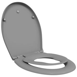 vidaXL Toilettensitz Grau 44,5 x 37,3 x 4,3 cm Duroplast