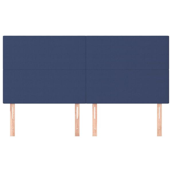 vidaXL Kopfteil Blau 160x5x118/128 cm Stoff