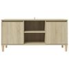 vidaXL TV-Schrank mit Massivholz-Beinen Sonoma-Eiche 103,5x35x50 cm