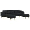 vidaXL Sofa mit Kissen 3 pcs Schwarz Stoff
