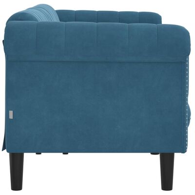 vidaXL Sofa 3-Sitzer Blau Samt