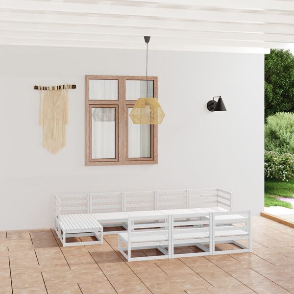 vidaXL 10-tlg. Garten-Lounge-Set Massivholz Kiefer