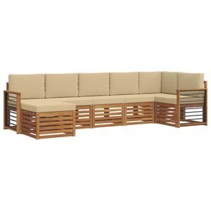vidaXL Outdoor-Sofagarnitur 7 stk. Natur und Beige