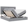 vidaXL LED-Speicherbett mit Matratze Hellgrau 200 x 200 cm Stoff