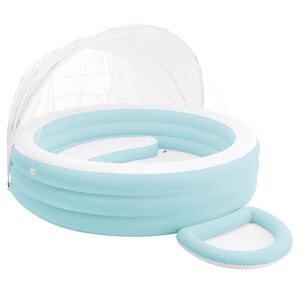 INTEX Pool Lounge Float mit Sonnenhaube Helles Blau und Wei&szlig;