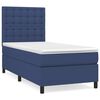 vidaXL Boxspringbett mit Matratze Blau 90x200 cm Stoff