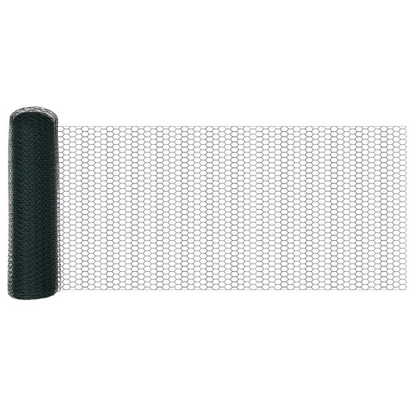 vidaXL Hexagonzaun Gr&uuml;n 0,6 x 10 m PVC