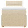 vidaXL Boxspringbett mit Matratze Creme 100x200 cm Stoff