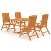 vidaXL 7-tlg. Garten-Essgruppe Massivholz Teak