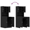 vidaXL Waschmaschinen-Schrank 2 pcs Schwarz Eichen-Optik