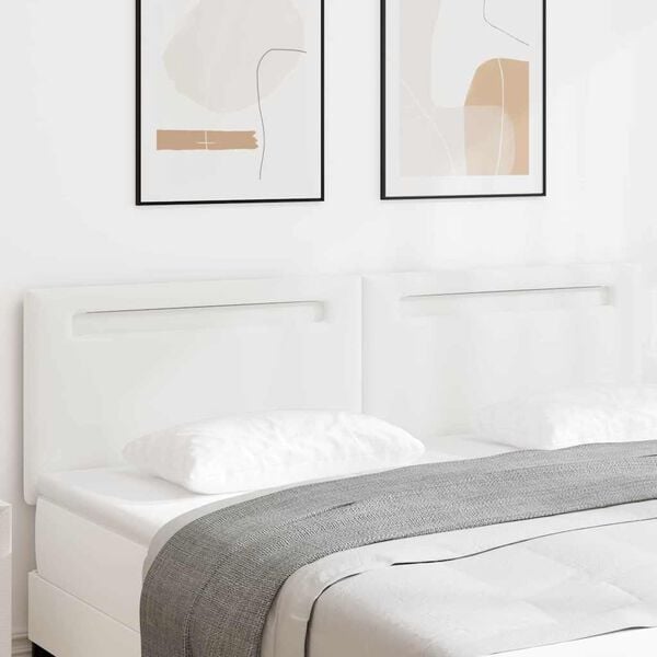 vidaXL LED Kopfteil Wei&szlig; 180 cm Kunstleder