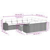 vidaXL 11-tlg. Garten-Sofagarnitur mit Kissen Beige Poly Rattan