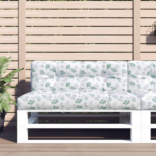 vidaXL Palettenkissen Blattmuster 120x40x12 cm Stoff