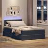 vidaXL Bett mit Stauraum und LED mit LED Dunkelgrau 120 x 200 cm Samt