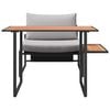 vidaXL Outdoor-Stahl-Sitzm&ouml;bel 2 pcs Hellgrau Stahl