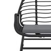 vidaXL 3-tlg. Garten-Essgruppe mit Kissen Schwarz Poly Rattan Glas