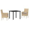 vidaXL Garten Essgruppe 3 stk. Beige Poly-Rattan