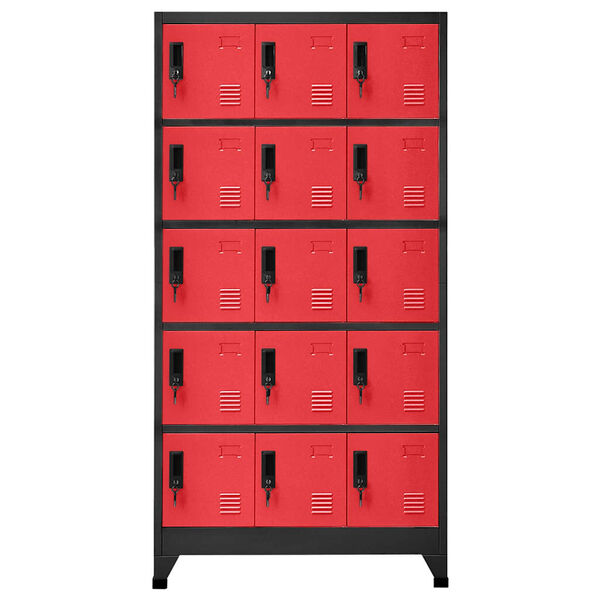vidaXL Schlie&szlig;fachschrank Anthrazit und Rot 90x40x180 cm Stahl