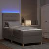 vidaXL LED Boxspringbett mit Matratze Taupe 90 x 190 cm Stoff