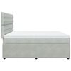 vidaXL Boxspringbett mit Matratze Hellgrau 200x200 cm Samt