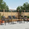 vidaXL Gartenm&ouml;bel Set mit Kissen 4 pcs Grau und Dunkelgrau PE-Rattan