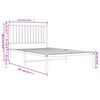 vidaXL Bettgestell mit Kopfteil Metall Wei&szlig; 107x203 cm